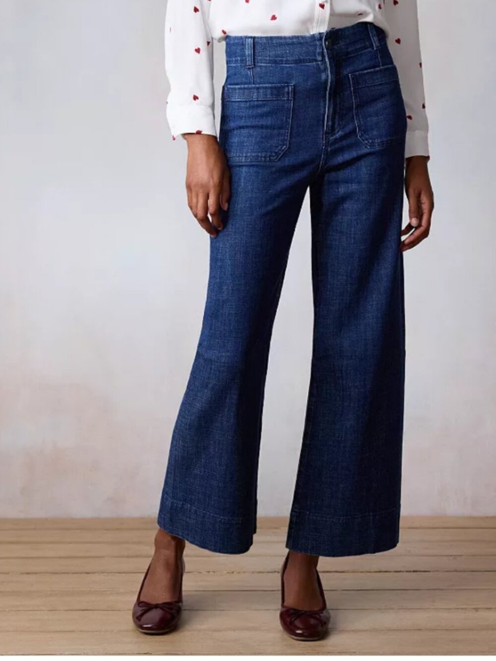 NWT Lauren Conrad Super High-Rise Wildflower Wide Leg Cropped Pants SZ 10 Short